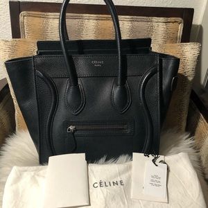 Authentic Black Celine Micro Luggage